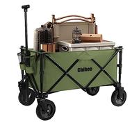 Chihee Chariot de Jardin Pliant Chariot de Jardin Robuste avec 2 Porte-gobelets,Chariot de Camping pour Roues à cardan avec système de freinage Tissu Amovible de Grande capacité,pour Camping