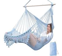 Chihee Sièges Suspendus Chaise Hamac Chaise Suspendue Très Grand Chaise en Coton tissé Doux,Barre d'écartement en métal Solide et Pliable Chaise balançoire en Dentelle à siège Large et Extensible