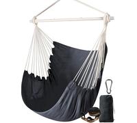 Chihee Sièges Suspendus Chaise Hamac Solide en métal Pliable Barre d'écartement Portable Chaise Suspendue Max 500 lbsSiège Confortable Patio pelouse Coton mélangé pour Confort supérieur Durabilité