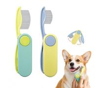CHIHOLEN 2x Peigne Anti Puces pour Chat et Chien - Peigne anti-puces portable pliable pour petits chiens et chats, Peigne de toilettage doux pour chiens et chats, Peigne pour les Yeux