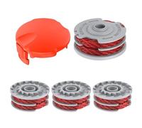 CHIHOLEN 4 bobines de fil compatibles avec Flymo FLY021/513937190,Convient pour Flymo Contour/Mini Trim/Multi Trim/Power Trim,Ø1,5mm-11m,avec couvercle de bobine FLY060(4 Bobine+1 Couvercle)