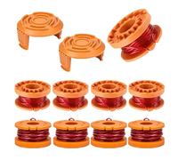 CHIHOLEN 9 Bobine Fil Coupe Bordure Compatible avec Worx WA0010 WA0004 WA0004.1,Convient pour Worx WG151 WG154 WG155 WG160 WG163 WG175 WG180,Ø1,65mm-3m,avec Capuchon WA6531(9 Bobine+2 Couvercle)