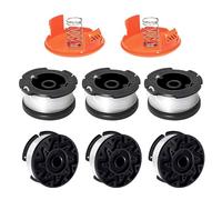 CHIHOLEN Bobine Fil Coupe Bordure Compatible avec Black+Decker A6481 A6485 AF-100 AF-100-3ZP,Convient pour ST5530-GB GLC3630L20-GB STC1820PC-GB BESTA530-GB BESTA525-GB(6 Bobine+2 Couvercle+2 Ressort)