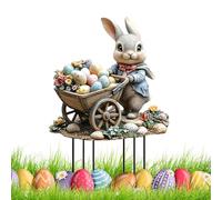 CHIHOLEN Décoration de Pâques d'extérieur, Décoration de Jardin, Décoration de Printemps, Figurines de Lapin de Pâques Vintage - Décoration de Jardin en 2D Acrylique - pour l'extérieur et l'intérieur