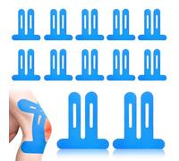 CHIHOLEN Lot de 12 bandes de kinésiologie pré-découpées pour genoux, élastiques pour douleurs au genou, imperméables et prédécoupées, pour le sport, les douleurs au genou, correction de posture (bleu)