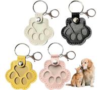 CHIHOLEN Lot de 4 porte-clés en cuir pour poils d'animaux, pendentif souvenir en forme de patte de chien, collection de poils d'animaux pour les amoureux des chats (forme de griffe)
