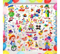 CHIHOLEN Lot de 9 feuilles d'images pour fenêtre de carnaval, autocollantes, statiques, réutilisables, pour carnaval, décoration de fête (B)