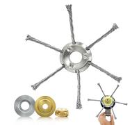CHIHOLEN Tête de débroussailleuse à essence universelle en fil d'acier massif de 17,8 cm, trou de 25,4 mm pour débroussailleuse, outil de remplacement, outil de rechange pour enlever la mousse de