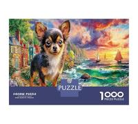 Chihuahua 1000 Pièce Coucher de soleils Papier Écologique Puzzle Premium pour Adultes Décompression Éducative Le Décoration Murale Cadeaux 38x26cm/1000pcs