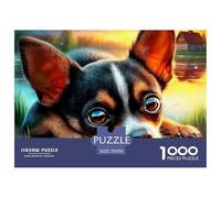 Chihuahua 1000 Pièces Animal de Compagnie Chien Puzzle Adulte Un Puzzle Difficile Jeu De Puzzle pour Toute La Famille Enfants Cadeaux pour Femmes Cadeaux pour Hommes 70x50cm/1000pcs