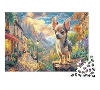 Chihuahua 1000 Pièces Aquarelle Puzzle Chemin de la Montagne Chihuahua pour Adultes De Jeu pour Adultes Parfaitpourla Détente Paysagedes QuatreSaisons 52x38cm/1000pcs