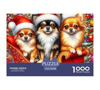 Chihuahua 1000 Pièces Chien Animal de Compagnie Puzzle pour Adultes Difficile Jeu Éducatif Défi Jouets Enfants Jeu pour Toute La Famille Cadeaux pour Femmes Et Hommes 52x38cm/1000pcs