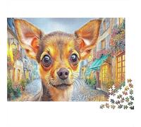 Chihuahua 1000 Pièces Puzzle FamilialChihuahua Fermer la Rue pour Adultes Jeu D'Intelligence Premium avec Défis Paysagedes QuatreSaisons 70x50cm/1000pcs