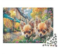 Chihuahua 1000 Pièces Puzzle Papier Recyclé, pour 8-12 Ans, 2 Vieux Quartier, Défi Cérébral, Art Mural, 38x26cm