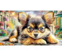 Chihuahua 1000 pièces Puzzle pour Femmes et Hommes Papier recyclé Défi de Jeu éducatif Jeu Stimulant Beau Puzzle de décoration 70x50/1000 pièces