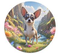 Chihuahua 1000 Pièces Puzzle Rond Jeu Chien Qualité Supérieure Cadeau Unique pour Adultes Et Enfants 1000pcs (67.5x67.5cm)