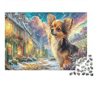Chihuahua 1000 Pièces PuzzlePièces Rue des Fleurs Chihuahua pour Adultes Moderne Jeu Premium avec Défis Paysagedes QuatreSaisons 38x26cm/1000pcs