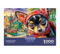 Chihuahua (20)_4 1000 Pièces Puzzle Unique Belle Décoration Familiale Chihuahua mit Hut Puzzles Jouets De Difficiles pour Adultes Et Enfants 52x38cm/1000pcs