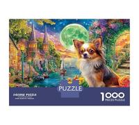 Chihuahua à Londres 1000 PC Carton DIY Chihuahua en Fleurs Puzzle, Jeu Famille 12+, Soulagement Stress, Couleurs Vives & Décor Mural Cadeau 70x50cm/1000pcs