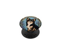 Chihuahua à Poils Longs Art Nouveau Chien Art PopSockets PopGrip Adhésif