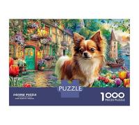 Chihuahua au Bord de la rivière Puzzle 1000 Pièces Chihuahua Streetadulte Carton Résistant À l'usure pour Couples Facile À Assembler pour Éducation sans Défaut 38x26cm/1000pcs