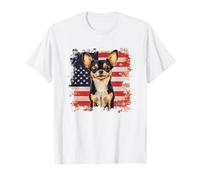 Chihuahua avec drapeau américain Uniting Hearts T-Shirt