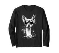 Chihuahua avec Lunettes de Soleil Motif Chien Blanc Manche Longue