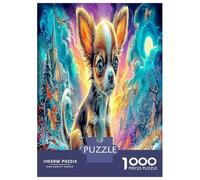 Chihuahua Bandana 1000 Pièces Chihuahua en Fleurs Puzzle Défi Jouet Jeu Coloré Puzzles Décorationd’intérieur Et Enfants À Partir De 14+ Ans Art Mural Cadeau 52x38cm/1000pcs