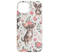 Chihuahua Boho Fleurs Motif chiot mignon Coque pour iPhone 15 Plus