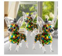 Chihuahua Candy Jar, Cute Dog Pet Treat Jars with Lids, Clear Airtight Decorative Food Storage Container with Lid for Cookies, Animal Shaped Storage Kitchen Canister, Dogs Decor Countertop(2PCS)