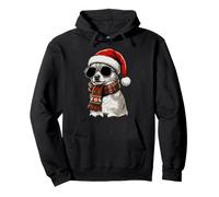 Chihuahua Chapeau de Père Noël Plaid Écharpe Lunettes de Soleil Amant Sweat à Capuche