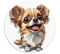Chihuahua Chien 1000 Pieces Puzzle Circulaire Jeu Éduchatif Défi De l'art De La Décoration Moderne Adultes Enfants 1000pcs (67.5x67.5cm)