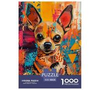 Chihuahua Chien de Compagnie Puzzle 1000 Pièces Animal pour Adultes Family Games Décoration Intérieure Jeux Éducatifs Cadeaux d'anniversaire pour Noël Tueur Ennuyeux 38x26cm/1000pcs