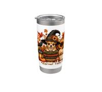 Chihuahua Chien Halloween Lecture Automne Gobelet isotherme en acier inoxydable double paroi