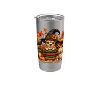 Chihuahua Chien Halloween Lecture Automne Gobelet isotherme en acier inoxydable double paroi