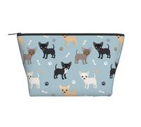 Chihuahua Chiens Bleu, Trousse de Toilette Trousse de Maquillage Sac à cosmétiques Trousse de Toilette de Voyage Portable