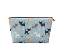 Chihuahua Chiens Bleu, Trousse de Toilette Trousse de Maquillage Sac à cosmétiques Trousse de Toilette de Voyage Portable
