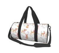 Chihuahua Chiens Mignons Et Bol, Sac de Voyage de Grande capacité, Sac à Main Rond, Sac de Voyage de Sport, fourre-Tout, Sac de Fitness