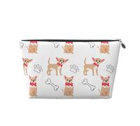 Chihuahua Chiens Mignons Et Bol, Trousse de Toilette Trousse de Maquillage Sac à cosmétiques Trousse de Toilette de Voyage Portable