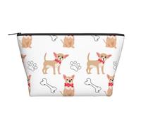 Chihuahua Chiens Mignons Et Bol, Trousse de Toilette Trousse de Maquillage Sac à cosmétiques Trousse de Toilette de Voyage Portable