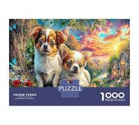 Chihuahua Chiots 1000 Pièce Jardins Papier Écologique Puzzle Premium pour Adultes Idée Cadeau Décompression du Jeu Éducatif 52x38cm/1000pcs