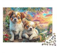 Chihuahua Chiots Puzzle De 1000 Pièces Puzzle hautement jouable Élément Essentiel pour Les Soirées De Jeux en Famille, Adultes Et Enfants 38x26cm/1000pcs