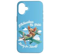 Chihuahua Co Pilot Ready for Takeoff Citation Avion Funny Dog Coque pour iPhone 16 Plus