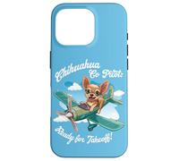 Chihuahua Co Pilot Ready for Takeoff Citation Avion Funny Dog Coque pour iPhone 16 Pro