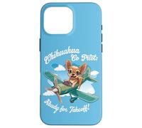 Chihuahua Co Pilot Ready for Takeoff Citation Avion Funny Dog Coque pour iPhone 16 Pro Max