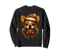 Chihuahua de Noël avec Bonnet de Père Noël, Biscuit en Pain d'épices Sweatshirt