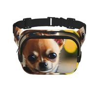 Chihuahua Dog 1 Sac banane tendance unisexe pour l'entraînement, la course, les voyages et la randonnée, Noir , Taille unique