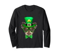 Chihuahua Dog St Patricks Day Leprechaun Lucky Shamrock Manche Longue