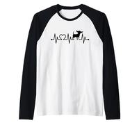 Chihuahua ECG Pulse Heartbeat with Heart for Dog Owners Manche Raglan