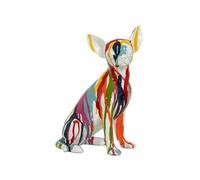 Chihuahua en résine multicolore 26 cm